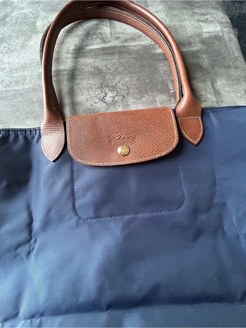 Longchamp Le Pliage Medium Marine Navy Blue Good used condition Nylon - Picture 3 of 14